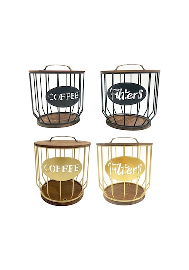 Kahve Kapsülü Filtre Depolama Sepeti Ev Mutfak Süslemeleri, Size:c Black No Lid Şeffaf