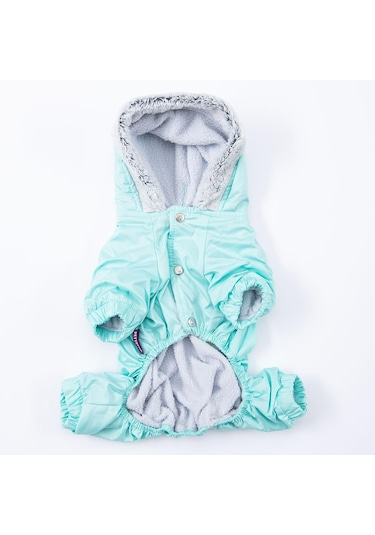 Pettrend Mint Kürklü Tulum Küçük Irk Köpek Yağmurluğu