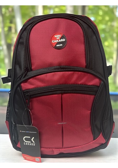 Su Geçirmez Kalın Ortopedik Çok Bölmeli Laptop Okul Gezi Seyahat Kamp Sırt Çantası Büyük 30x47cm Kırmızı