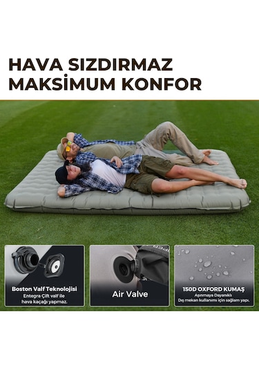 Kingcamp King Airbed Double Çift Kişilik Şişme Yatak Gri