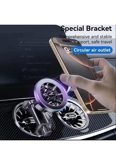 Xuweiwei Siyah 360 Derece Dönebilen Lüks Hava Çıkışı Telefon Tutucu Manyetik Sabit Dayanıklı Malzeme