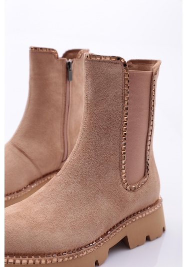 Dgn 7023 Kadin Bot 7023-2219-12322 Nude Süet