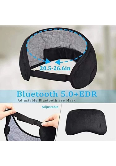 Ximistore9 Kulaklıklı Bluetooth Uyku Maske - 3d Sesli Müzik/arama Fonksiyonu, Soluklu Kumaş, Tamamen Işık Engeli - Gri