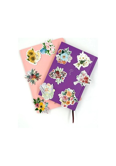 10 Adet Çiçek Sticker, Çiçek Demeti, Çıkartma