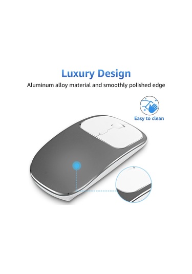 Cbtx Alüminyum Alaşımlı Şarj Edilebilir 2.4G Bluetooth Çift Modlu Mouse
