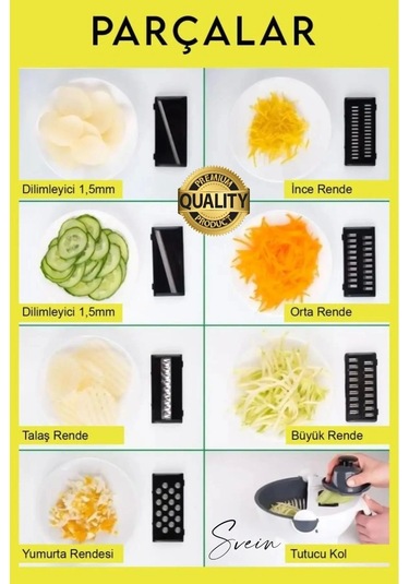 11 Parça Paslanmaz Fonksiyonel Süzgeçli Rende Hazneli Doğrayıcı Sebze Salata İçin Pratik Mutfak Çok Renkli