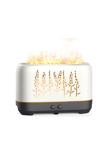 Sones Yx-1690 Ahşap Desenli Aroma Difüzörü İçi Boş Alevli Nemlendirici Beyaz