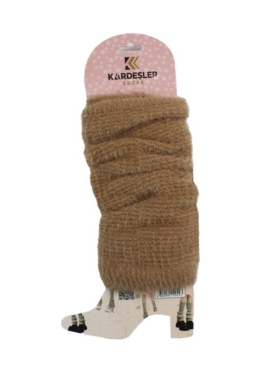 Kadın Kışlık Dizlik Sakallı Tozluk Çorap Kahverengi