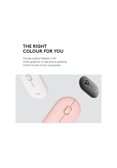 Reedark Logitech Pebble Beyaz Optik Mouse: İkili Bağlantı Bt + 2.4 Ghz , Ultra İnce Tasarım, 18 Ay Pil Ömrü, Sessiz Kaydırma Tekerleği