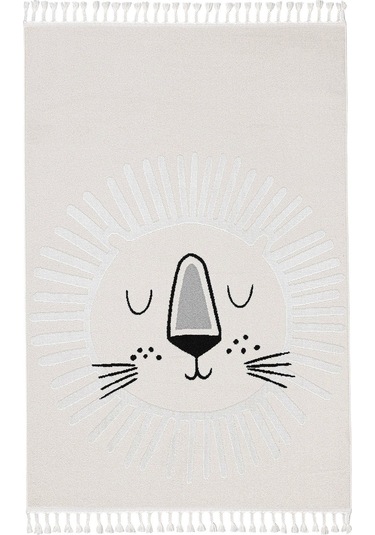 Koza Halı Sparkle Krem Aslan Figürlü Hayvan Figürlü Çocuk Odası Bebek Odası Krem