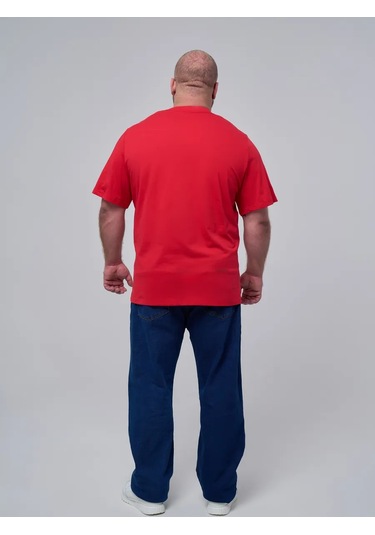 Stark Cotton Super Big Büyük Bedenler İçin Oversize Temel Tişört 292388775 Kirmizi