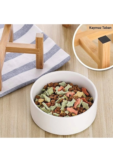 Matgo Pati Çam Ağacı Kedi Köpek Beslenme Mama Su Kabı Seramik Kaseli 500 ML