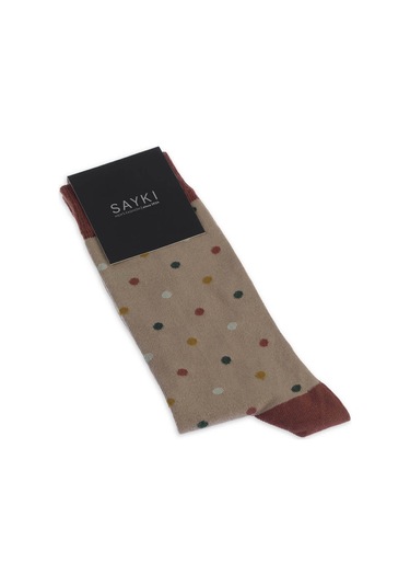 Kiremit Puantiyeli Pamuklu Soket Çorap 33668 Model9