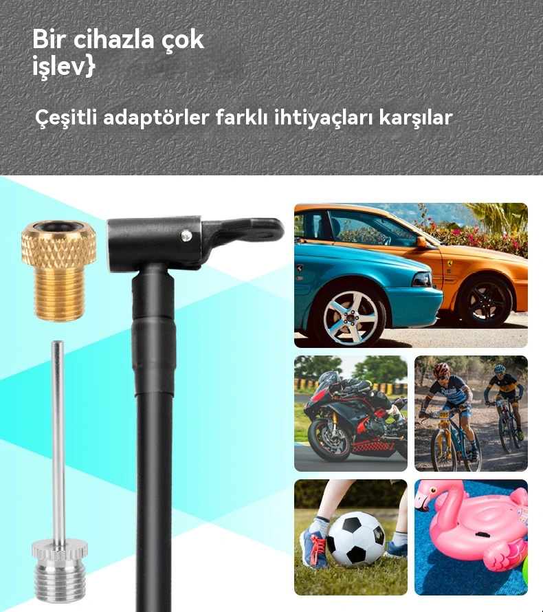 Taşınabilir Otomobil Şişirme Pompası, Karayolu Bisikleti Ve Motosiklet İçin Uygundur 1 Adet