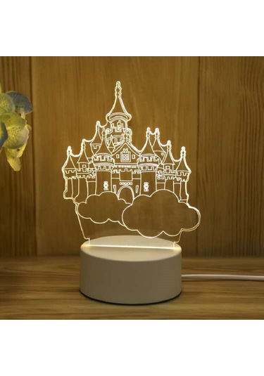 3d Gece Lambası Usb Renkli Uzaktan Kumanda - Castle Diğer