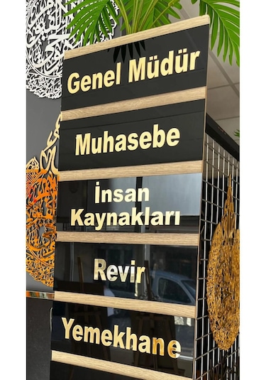 25x10 Cm Siyah Gold Pleksi Yönlendirme Tabelası 1 Adet