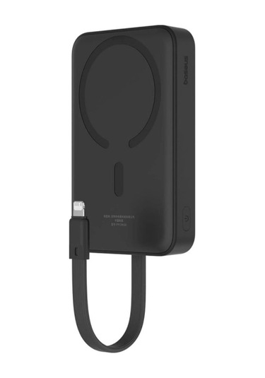 Baseus 20w 10000mah İphone Lightning Kablolu Ve Kablosuz Şarjlı Magsafeli Süper Hızlı Powerbank Siyah