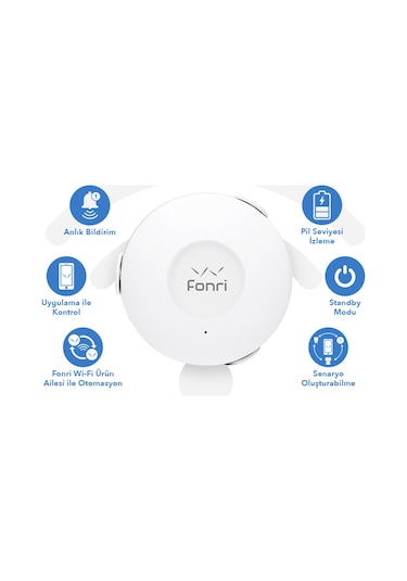 FONRI Wİ-Fİ AKILLI SU BASKINI SENSÖRÜ NAS-WS02W  ( TEK BAŞINA KUL