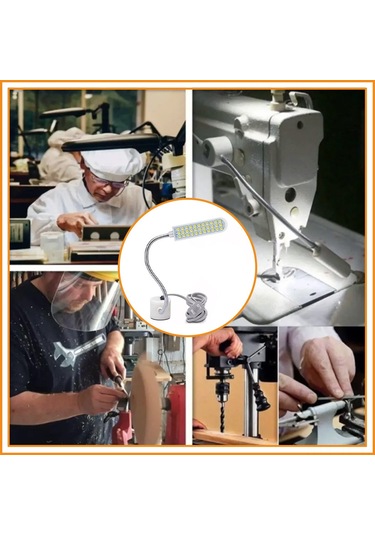 Hombey Beyaz 30 Led Işık Kaynağı, Esnek Silikon Boyun, Güçlü Manyetik Tabanlı, Gün Işığı Beyazı, 1.5w, Çalışma Masası/lathe/iş Makinaları İçin Led Çalışma Lambası Avrupa Standartı Çok Renkli