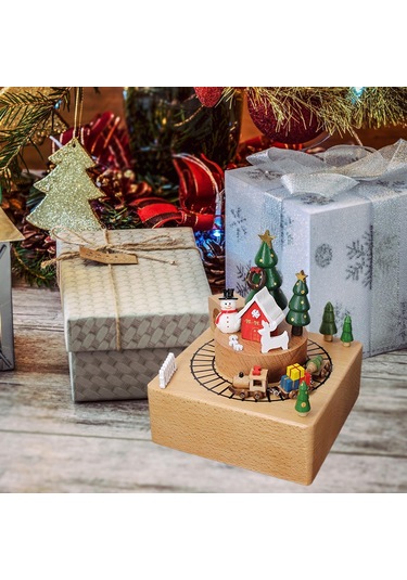 Suntek Çocuklar Için Döner Trenli Noel Treni Müzik Kutusu