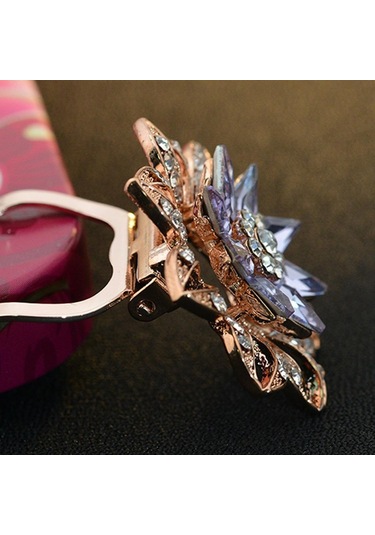 Homyl Charm Lotus Broş Çiçek Pin Kadın Ziyafet Yaka Takı Platin Platin Çok Renkli