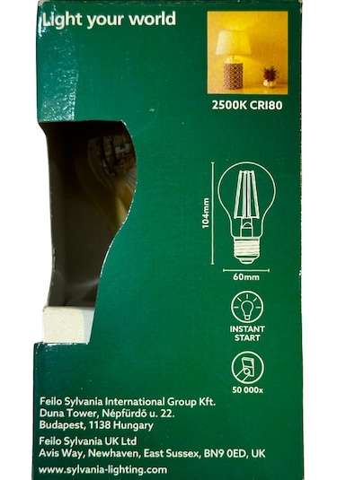 Sylvania 7w 2500k Sarı Işık E27 Duylu Rustik Led Ampul 10 Adet