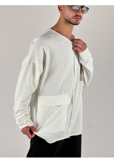 Kahve Cep Detaylı Etnik Tasarım Sweatshirt Coc1076 Kahverengi