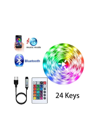 Dc 5 V 44 Anahtar Led Şerit Işık Rgb 5050 Luces Dize İçin Uygun Bluetooth Kızılötesi Ko Işık Ev Partisi Led Aydınlatmalar 56800231