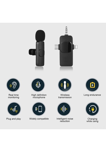 Teltree Kablosuz Yaka Klips Mikrofonu, Gürültü Engelleme, Düşük Gecikme, Kameralar Ve Telefonlar İçin Uyumlu, 360 Tüm Yönlü Ses Alıcı