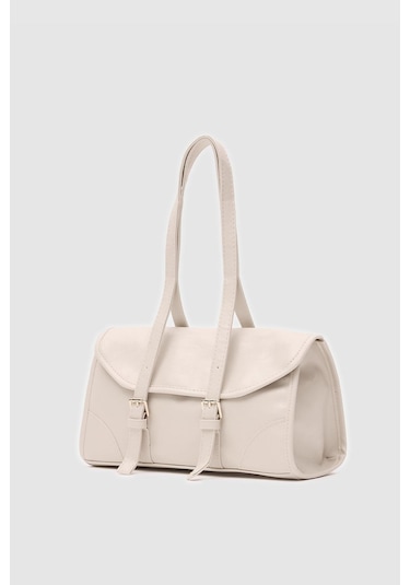 Shule Bags Calvino Vintage Baget Çanta Krem Krem