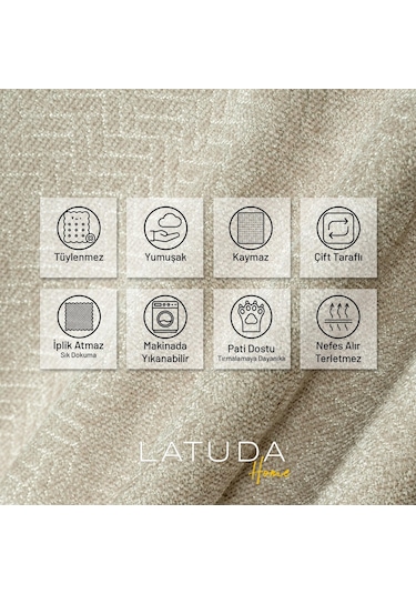 Jakarlı Şönil Koltuk Örtüsü Çekyat Örtüsü Koltuk Şalı 110x175 2 Ad. Kaymaz Camel Camel