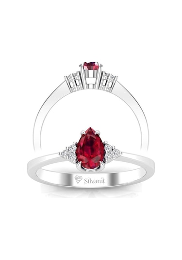 0,50 Karat Pırlantalı Yakut Yüzük (464656941)