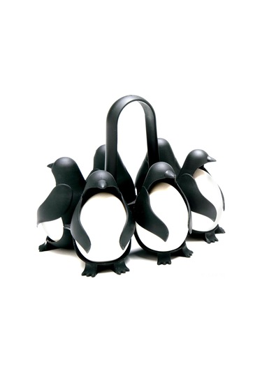 Kangvka Penguen Şekilli Yumurta Pişirici, Yumuşak Ve Sabit Yumurta Pişirmek İçin, 1 Adet Siyah