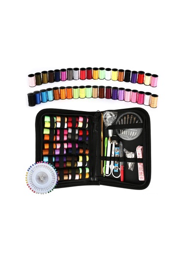 Vkemall 128 Parça El İşçiliği Dikiş Seti - Giysi Tamiri İçin İğne, İp, Makas Ve Aksesuarlar Paketi