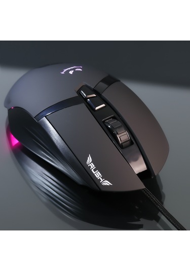 Rush Poison RM82 10000DPI 7D RGB Makro Oyuncu Gaming Mouse