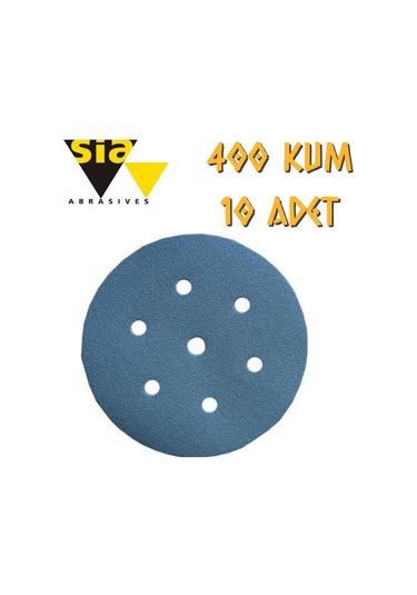 Sia 1949 Hookit 7 Delikli Cırt Zımpara 150 Mm - P400 Kum - 10 Adet
