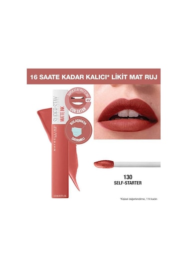 Maybelline New York Super Stay Matte Ink Likit Ruj 130 Self-Starter
