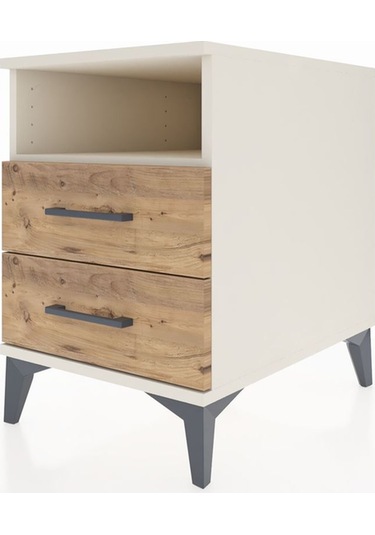Kronos Komodin Tek Raflı 2 Çekmeceli 44x59x64 Aytaşı-çam Aytaşı