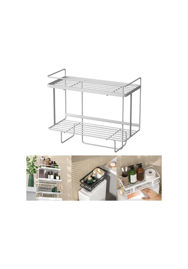 Suntek Magideal Tuvalet Rafı Üzerinde Raf Banyo Alanı 2-katlı-beyaz Beyaz