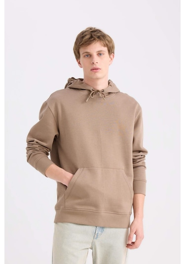 DeFacto Regular Fit Kapüşonlu Kanguru Cepli İçi Yumuşak Tüylü Basic Düz Sweatshirt X8283AZ25SPBN229 DeFacto Regular Fit Kapüşonlu Kanguru Cepli İçi Yumuşak Tüylü Basic Düz Sweatshirt X8283AZ25SPBN229