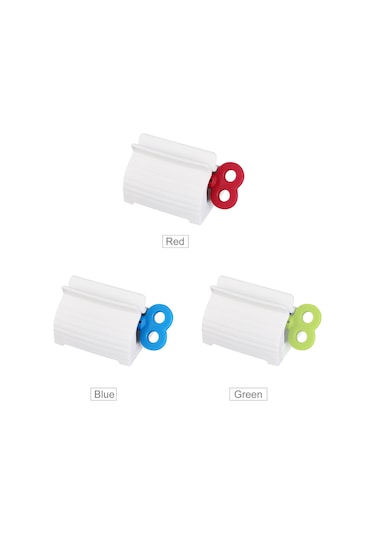 Konesam 3 Adet Kırmızı Dikey Manuel Diş Macunu Sıkacağı - Kaymaz Altlı Abs Malzeme İle Tamamen Sıkma Kırmızı