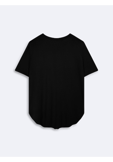 Ltb Bisiklet Yaka Relaxed Fit Siyah T-shırt Siyah