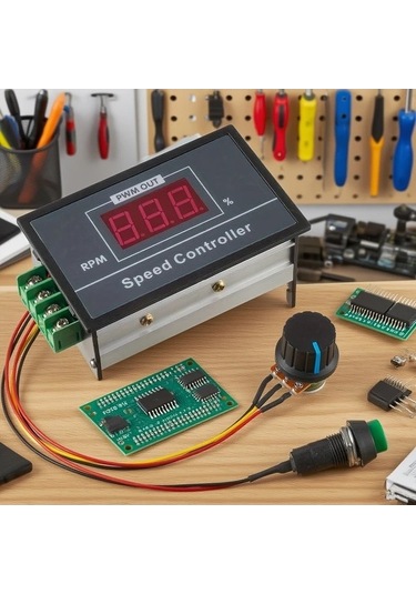 Fastbuy 1 Adet Dijital Ekranlı Dc Motor Hız Kontrol Cihazı Pwm 30a 6 60v/12v/24v/36v Başlat Durdur Anahtarlı