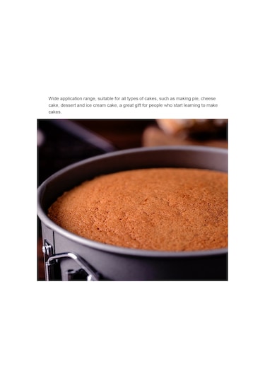 Vkemall 18 Cm Çelik Kek Kalıbı, Konuşabilir Tabanı, Anti Yapışkan Kaplama, Ev Fırınlama, Mousse/pasta İçin Siyah Gri