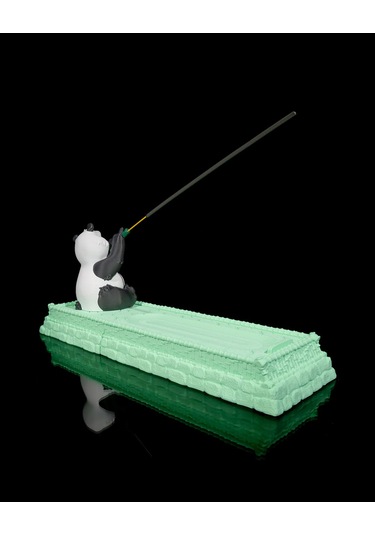 Flütçü Panda Tütsülük 30x13x9 Cm