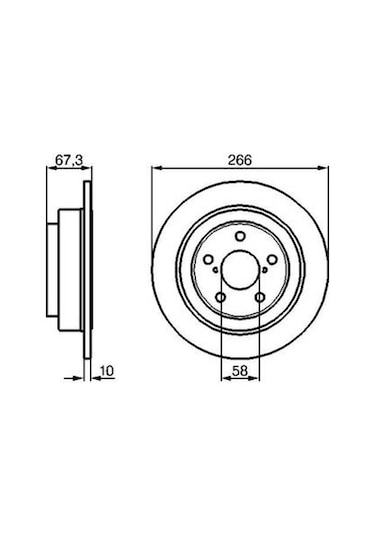 Subaru Forester 2.5 2002-2007 Bosch Arka Disk 266mm 2 Adet
