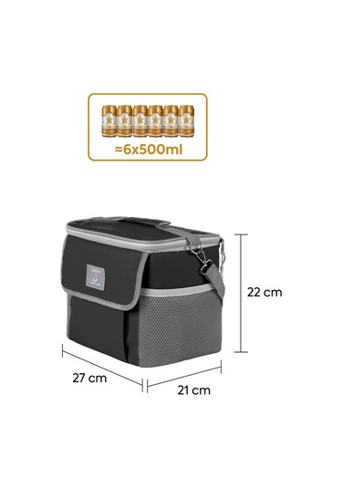 Best Çanta Pro+ 10 Litre Termos Piknik Çantası Yalıtımlı Termal Soğutucu Buzluk Çanta Siyah