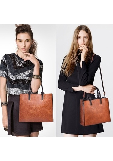 Trendooze 1005 Vintage Kare Siyah Moda Çantası Kadınlar İçin Siyah