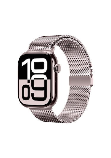 Teknodur Watch 7 41mm Uyumlu Krd-121 Metal Hasır Kordon-pembe