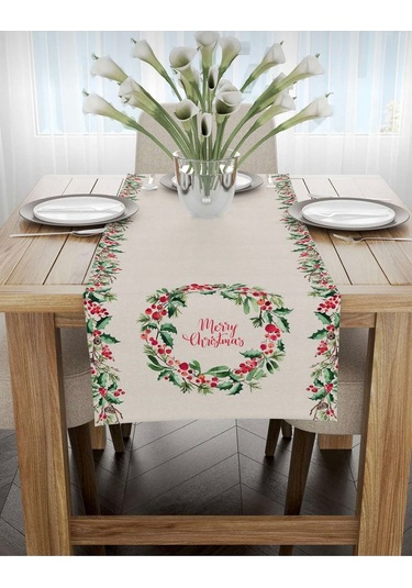 Yılbaşı Runner Örtüsü Yeniyıl Noel Runner 40x140 Renkli